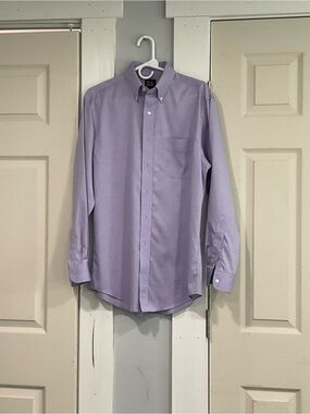 Jos A Bank Traveler Men’s 15.5 33 Purple Tailored Fit Cotton Dress Shirt